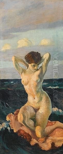 Nascita Di Venere Oil Painting by Ettore Tito