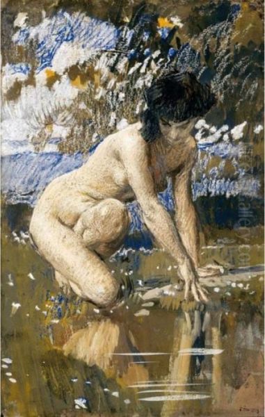 Ninfa Oil Painting by Ettore Tito