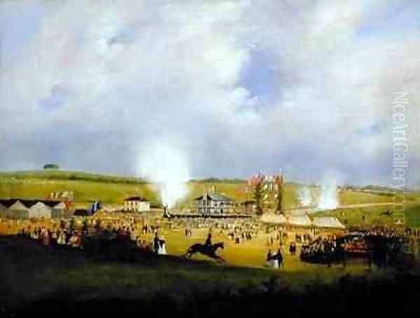 The Arrival of the First Train at Bagworth on the Occasion of the Opening of the Leicester and Swannington Railway Oil Painting by John Snr Ferneley