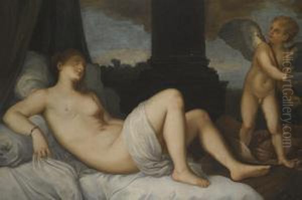 Danae Oil Painting by Tiziano Vecellio (Titian)