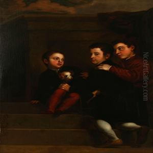 The Vendramin Family Venerating A Relic Of The Truecross Oil Painting by Tiziano Vecellio (Titian)