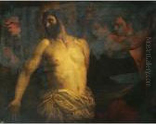 The Flagellation Of Christ Oil Painting by Tiziano Vecellio (Titian)