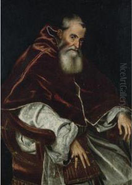 Portrait Of Paul Iii Oil Painting by Tiziano Vecellio (Titian)