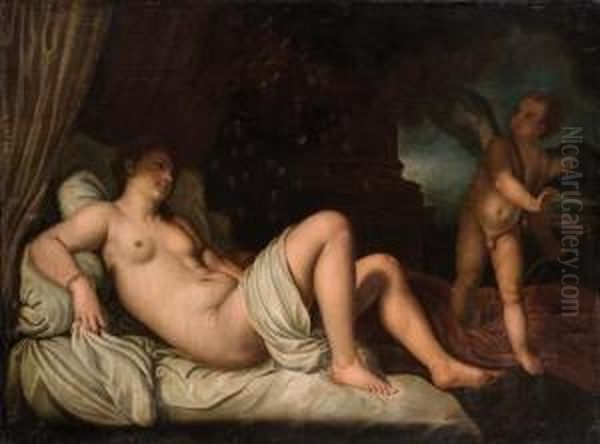 Danae Oil Painting by Tiziano Vecellio (Titian)