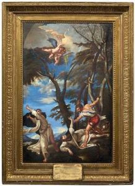 Der Tod Des Petrus Martyr Oil Painting by Tiziano Vecellio (Titian)