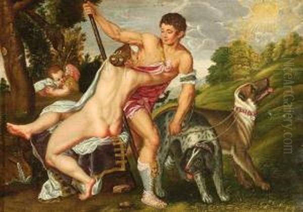 Venus Und Adonis Oil Painting by Tiziano Vecellio (Titian)