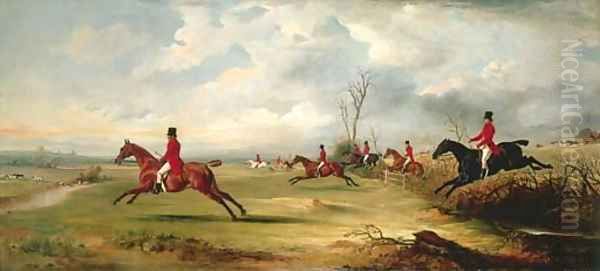 Squire Wormald with a hunt in full cry Oil Painting by John Snr Ferneley