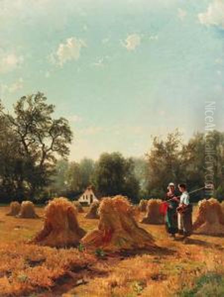 The Harvesters: An Allegory Of Summer Oil Painting by Jacobus Nicolaas Tjarda Van Stachouwer