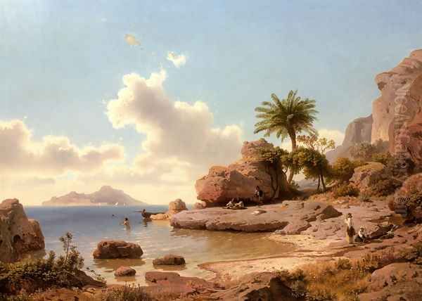 Ansicht Von Capri (Capri) Oil Painting by Albert Flamm