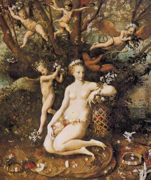 The Triumph of Flora c. 1560 Oil Painting by Master of Flora