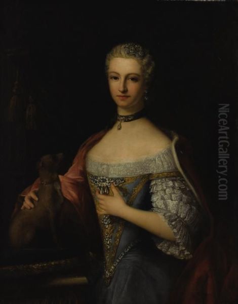 Portrait Of The Duchess Of Montmorency Oil Painting by Louis Tocque