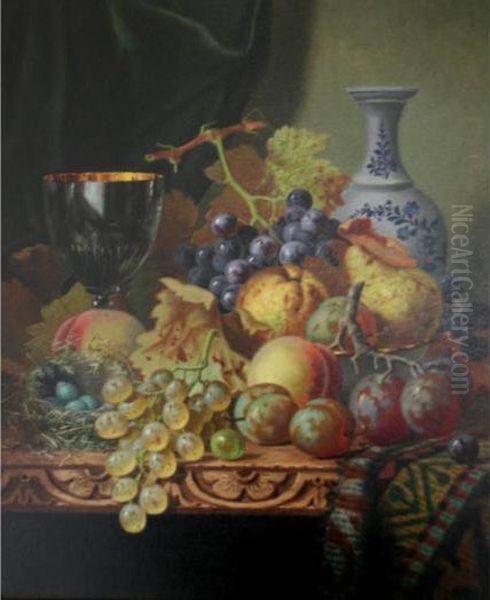 Still Life Of Fruits Oil Painting by Henry George Todd