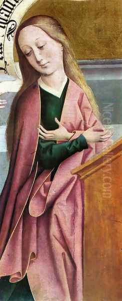 The Annunciation (detail) c.1495 Oil Painting by Rueland the Elder Frueauf