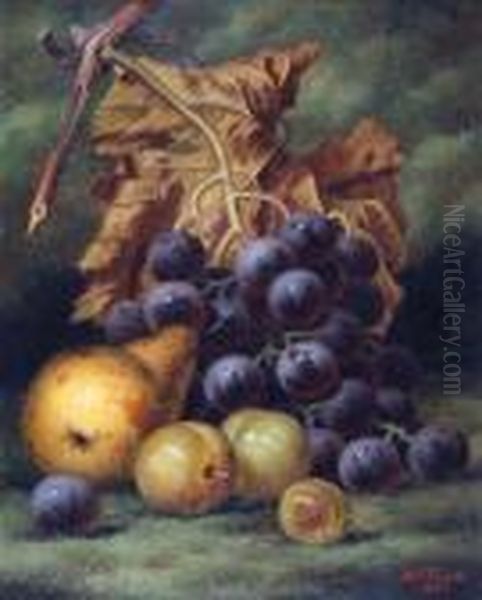 A Pear Oil Painting by Henry George Todd