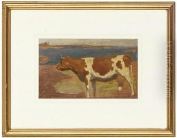 Study Of A Cow Oil Painting by Ralph Todd