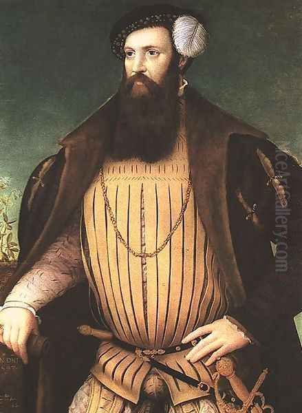 Portrait of an Unknown Nobleman 1547 Oil Painting by Gerlach Flicke