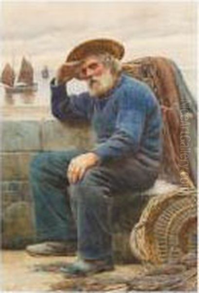 Fishermen's Thoughts Oil Painting by Ralph Todd