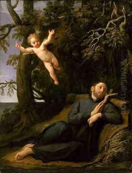 St Francis de Sales 1567-1622 in the Desert Oil Painting by Marcantonio Franceschini