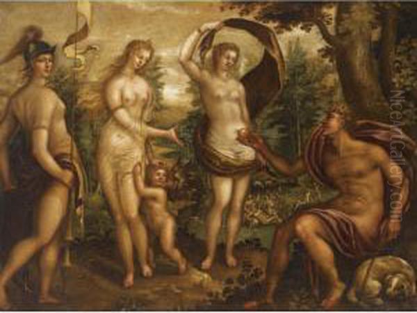 The Judgement Of Paris Oil Painting by Lodovico Pozzoserrato (see Toeput, Lodewijk)