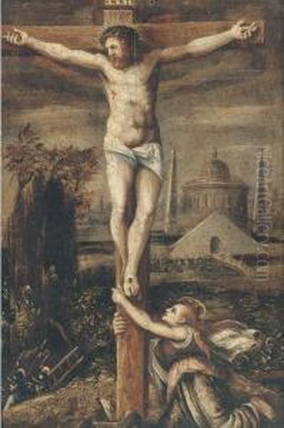 The Crucifixion Oil Painting by Lodovico Pozzoserrato (see Toeput, Lodewijk)