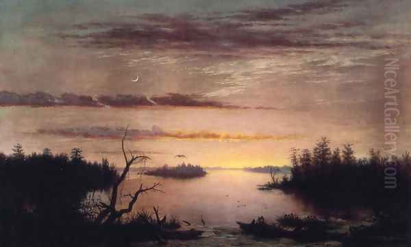 Dismal Swamp Oil Painting by Flavius J. Fisher