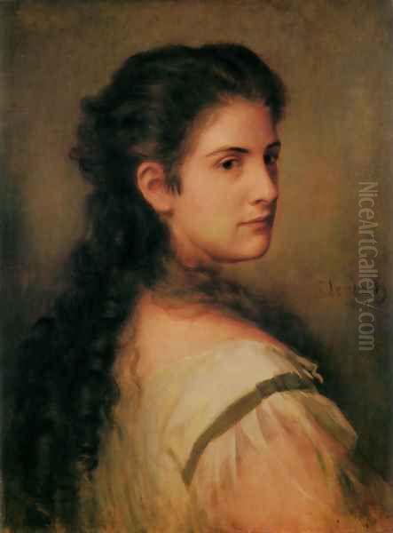 Anna Schubart Oil Painting by Lenbach Franz Von