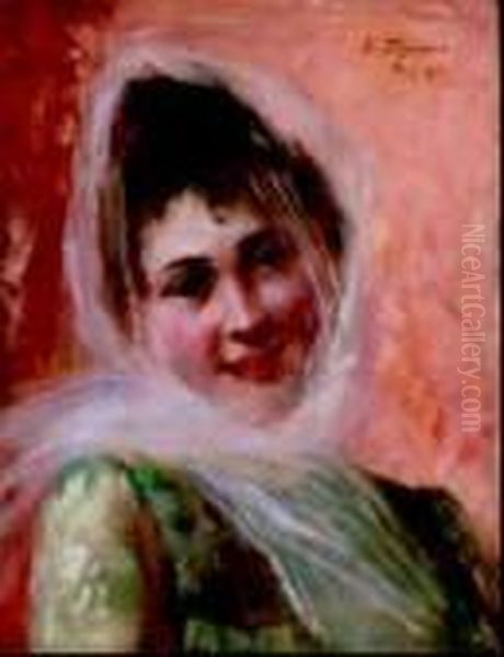 Ritratto Femminile Oil Painting by Edoardo Tofano