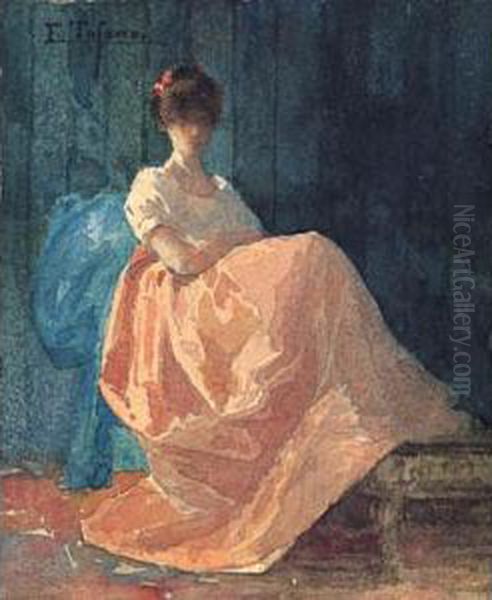 Donna Elegante Seduta Oil Painting by Edoardo Tofano