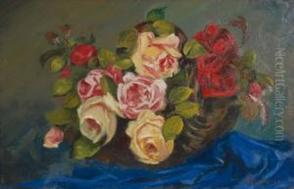 Flores Oil Painting by Aurelio Tolosa Y Alsina