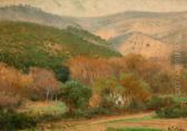 Paisaje De Montana Oil Painting by Aurelio Tolosa Y Alsina