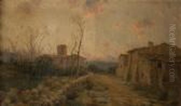 Pueblo Oil Painting by Aurelio Tolosa Y Alsina