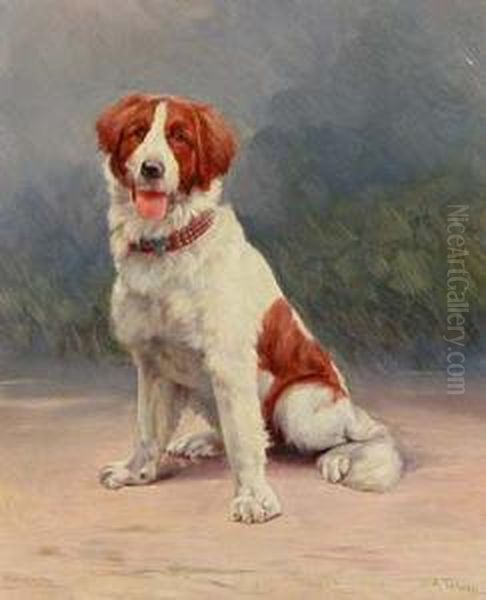 Perro. Oil Painting by Aurelio Tolosa Y Alsina