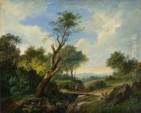 Waldlandschaft Oil Painting by Matthias Rudolf Toma