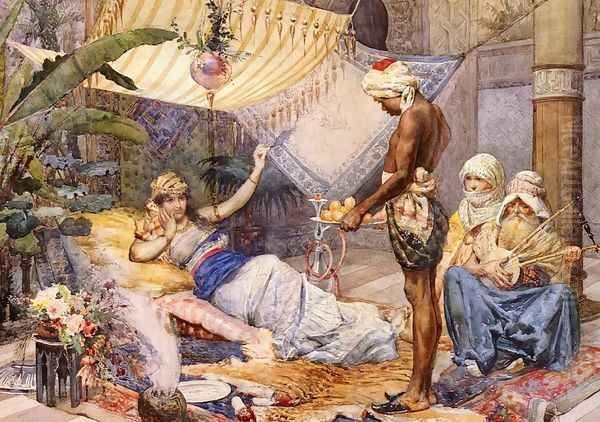 In The Harem Oil Painting by F. Fasce