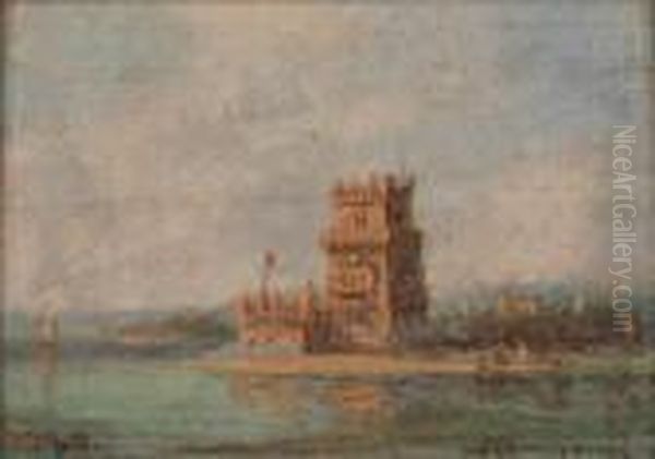 Tomasini Vista Da Torre De Belem Oil Painting by Luis Ascensio Tomasini