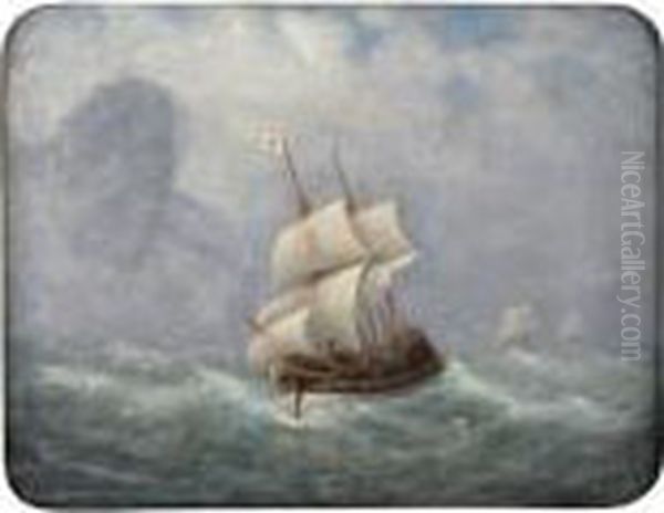 A Frota Do Vasco Da Gama Oil Painting by Luis Ascensio Tomasini