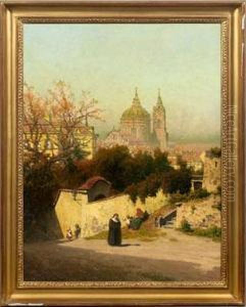 Ansicht Von Prag Oil Painting by Heinrich Tomec