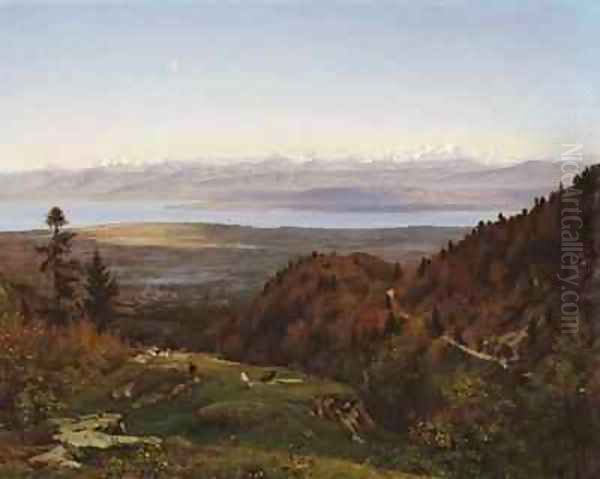 Mont Blanc seen from Saint Cergues Oil Painting by Louis Francais