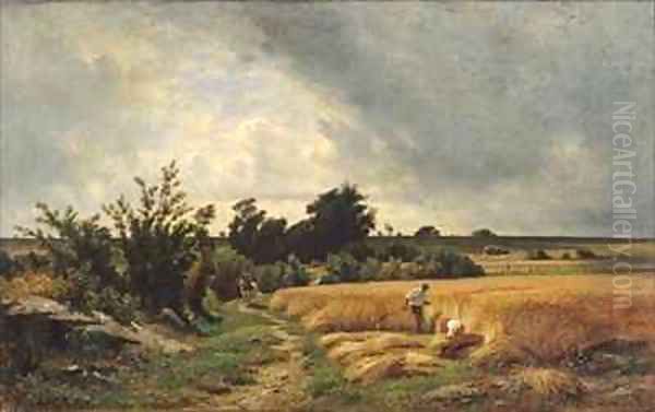 The Plateau of Ormesson A Path through the Corn Oil Painting by Louis Francais