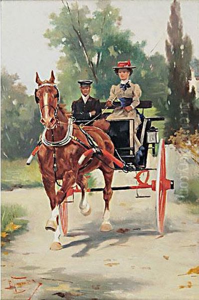 Passeggiata In Carrozza Oil Painting by Alfredo Tominz