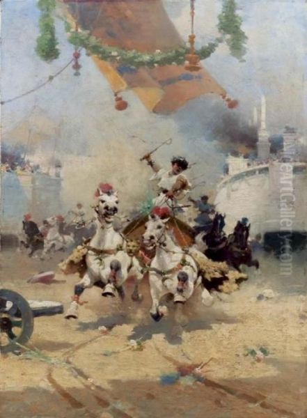 Circo Masismo - 1904 Oil Painting by Alfredo Tominz