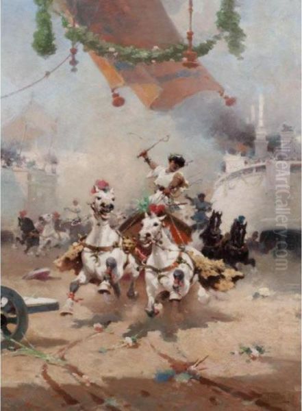 The Chariot Race Oil Painting by Alfredo Tominz