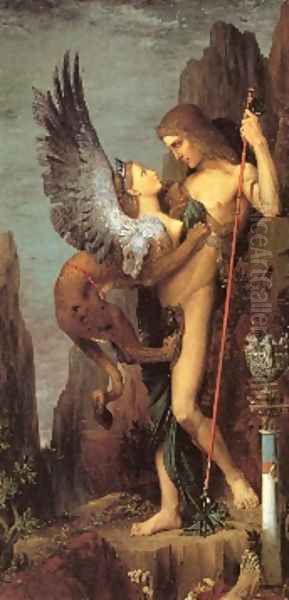 Oedipus And The Sphinx Oil Painting by Fabre Francois Xavier