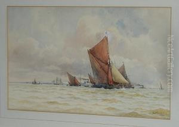 Sailing Barges Oil Painting by William Stephen Tomkin