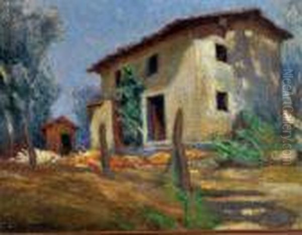 Casolare Oil Painting by Adolfo Tommasi