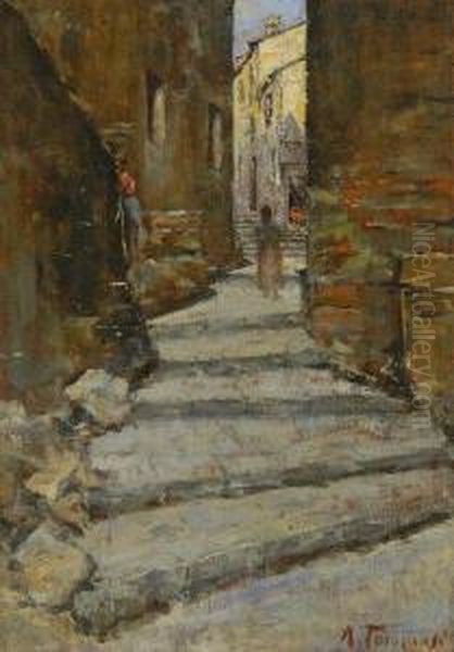 Vicolo Oil Painting by Adolfo Tommasi