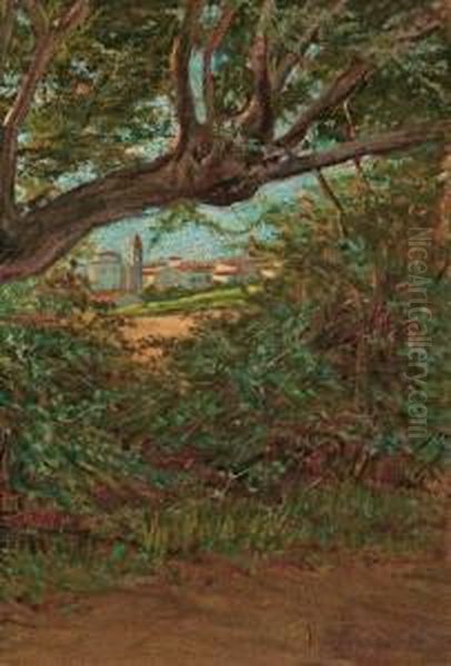 Fra Gli Alberi Oil Painting by Adolfo Tommasi