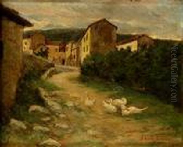 Strada Di Campagna Oil Painting by Adolfo Tommasi