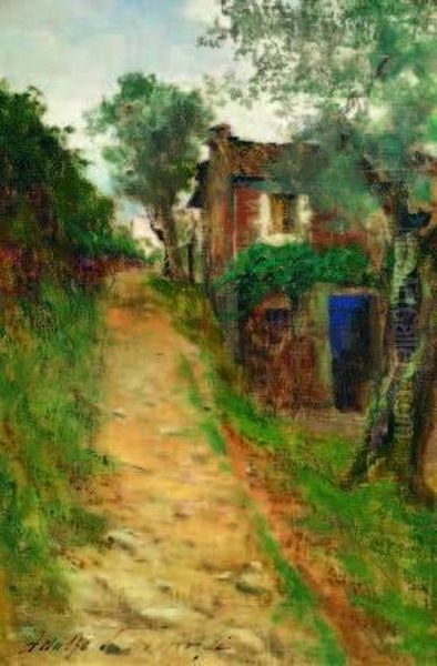 Strada Di Campagna Oil Painting by Adolfo Tommasi