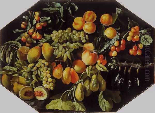 Still-Life of Fruit c. 1640 Oil Painting by Luca Forte